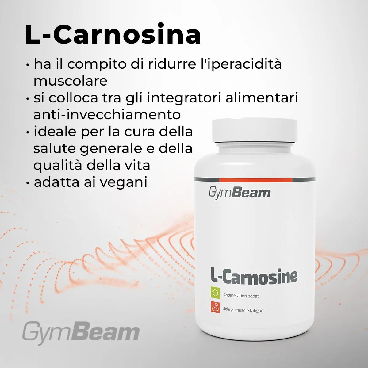 GymBeam L-Carnosina Integratore 60 Capsule 500 mg Antiossidante