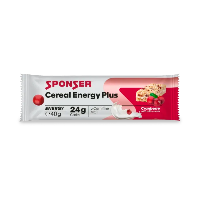 Sponser Cereal Energy Plus barretta cranberry 40 g con L-carnitina