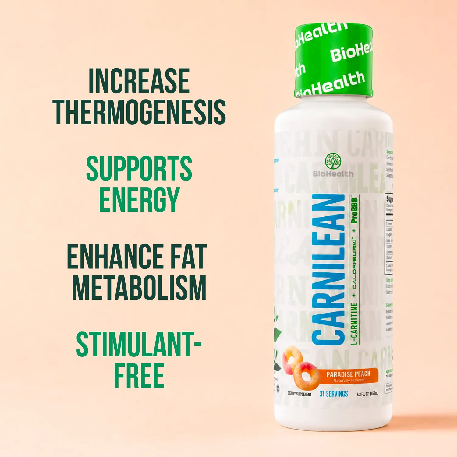 BioHealth CarniLean L-Carnitina liquida 16 oz senza stimolanti