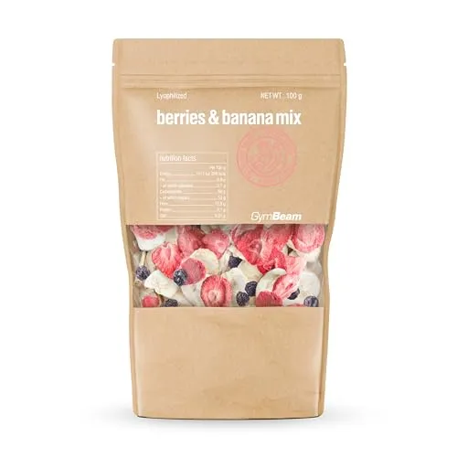 GymBeam Frutta Liofilizzata Mista 100g banana mirtillo fragola