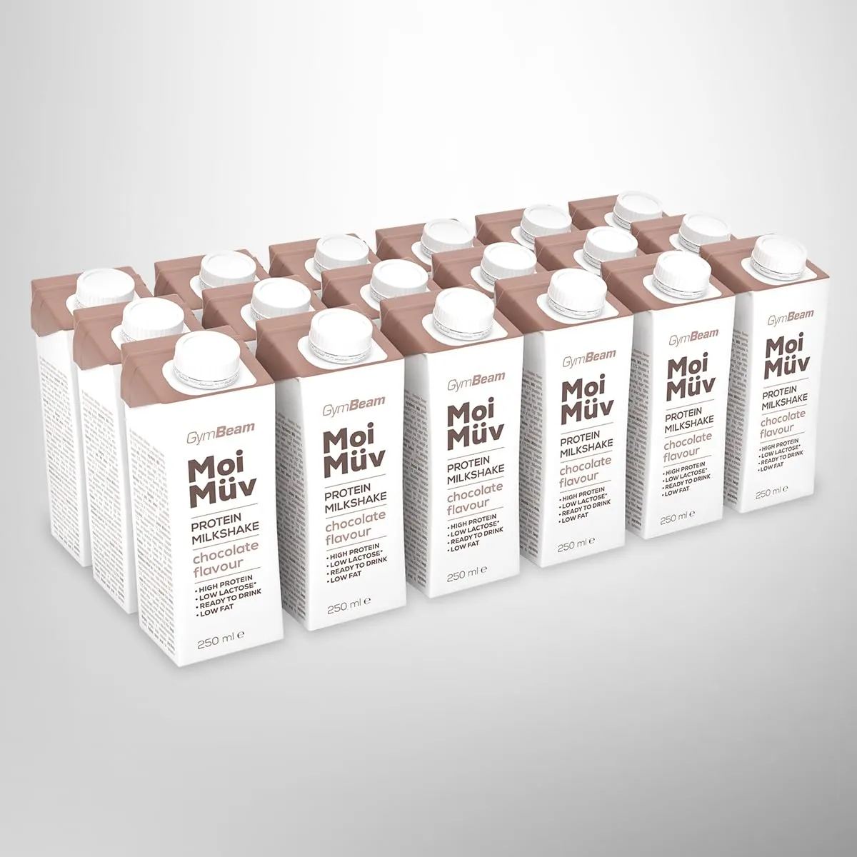 GymBeam MoiMüv Milkshake Proteico Cioccolato 18x250 ml 25 g