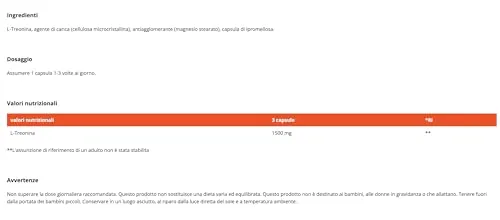 GymBeam L-Treonina capsule 120 pz aminoacido essenziale