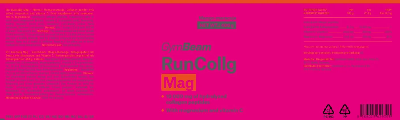 GymBeam RunCollg Mag collagene polvere 400g lemon lime