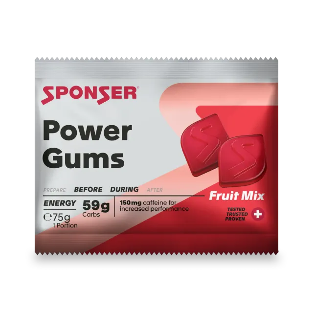 Sponser Power Gums Fruit Mix 75g Energia con Caffeina