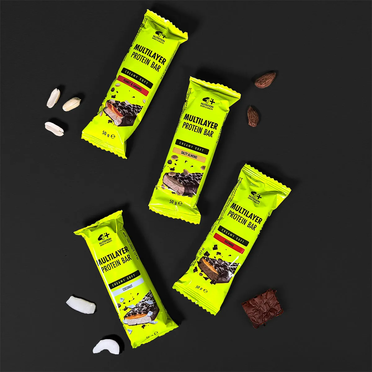 4 Plus Nutrition Multilayer Barretta Proteica 50 g Caramello