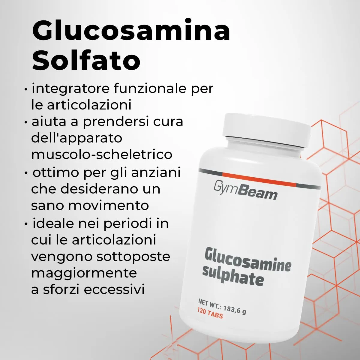 GymBeam Glucosamina Solfato capsule 120 cpr articolazioni