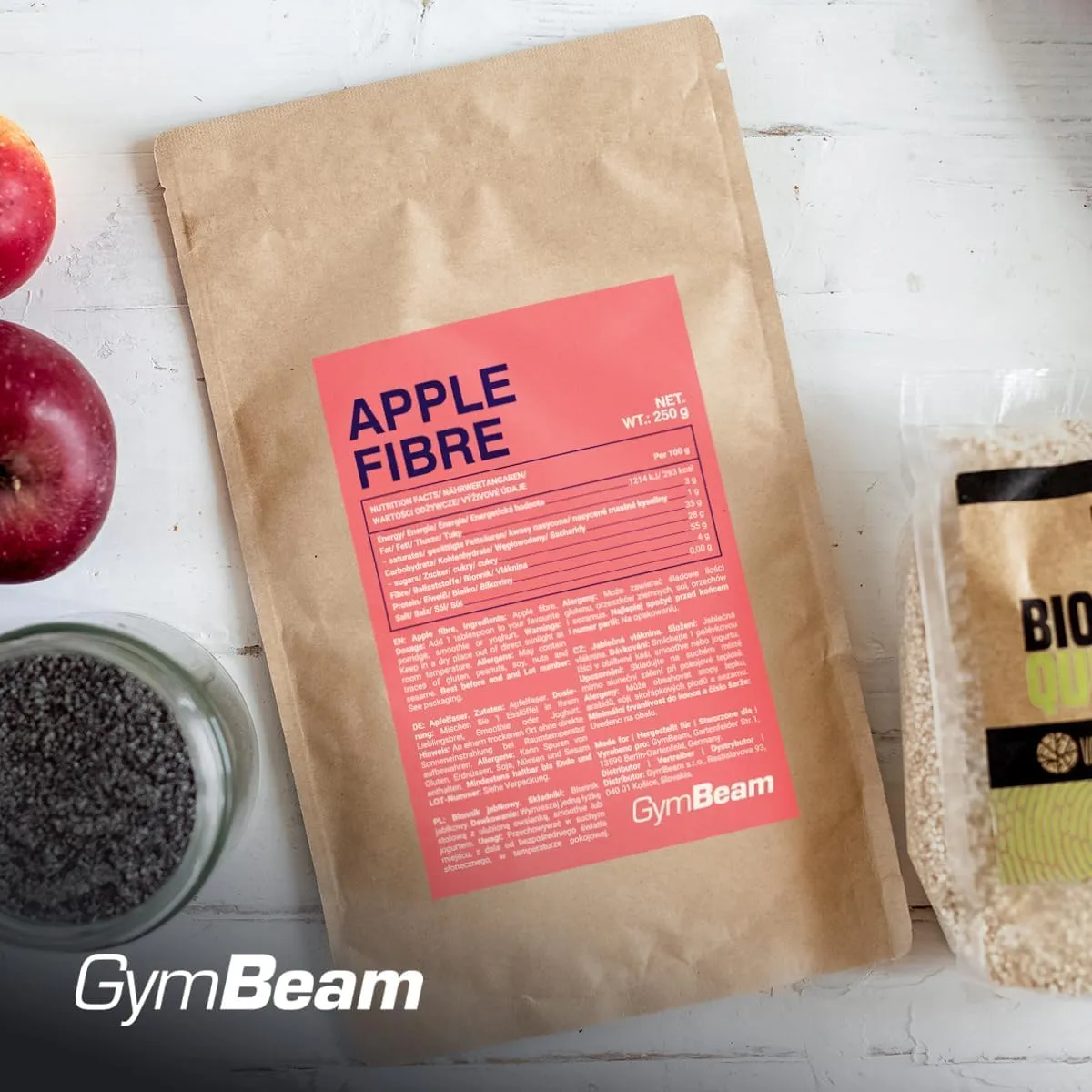 GymBeam Fibra di Mela Polvere 250g Solubile Saziante