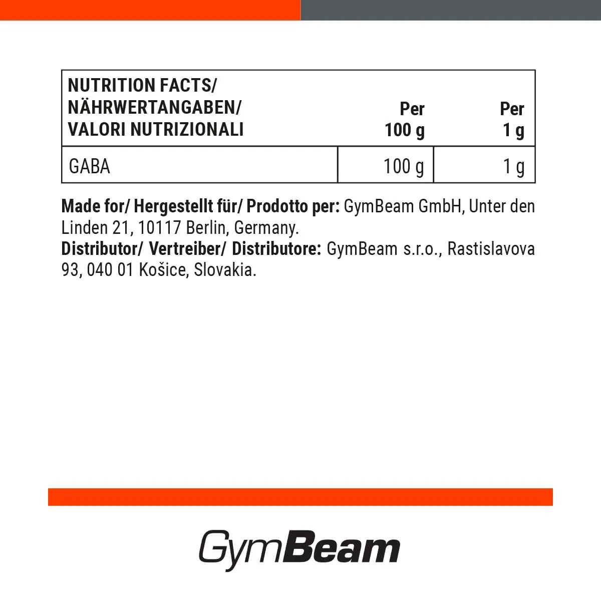GymBeam GABA integratore polvere rilassamento sonno