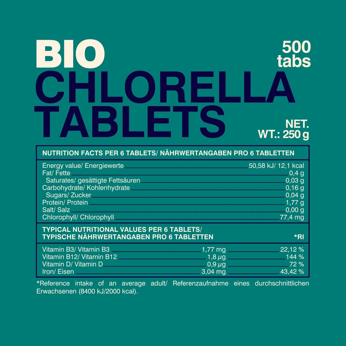 GymBeam Clorella BIO compresse 500 tabs proteine detox