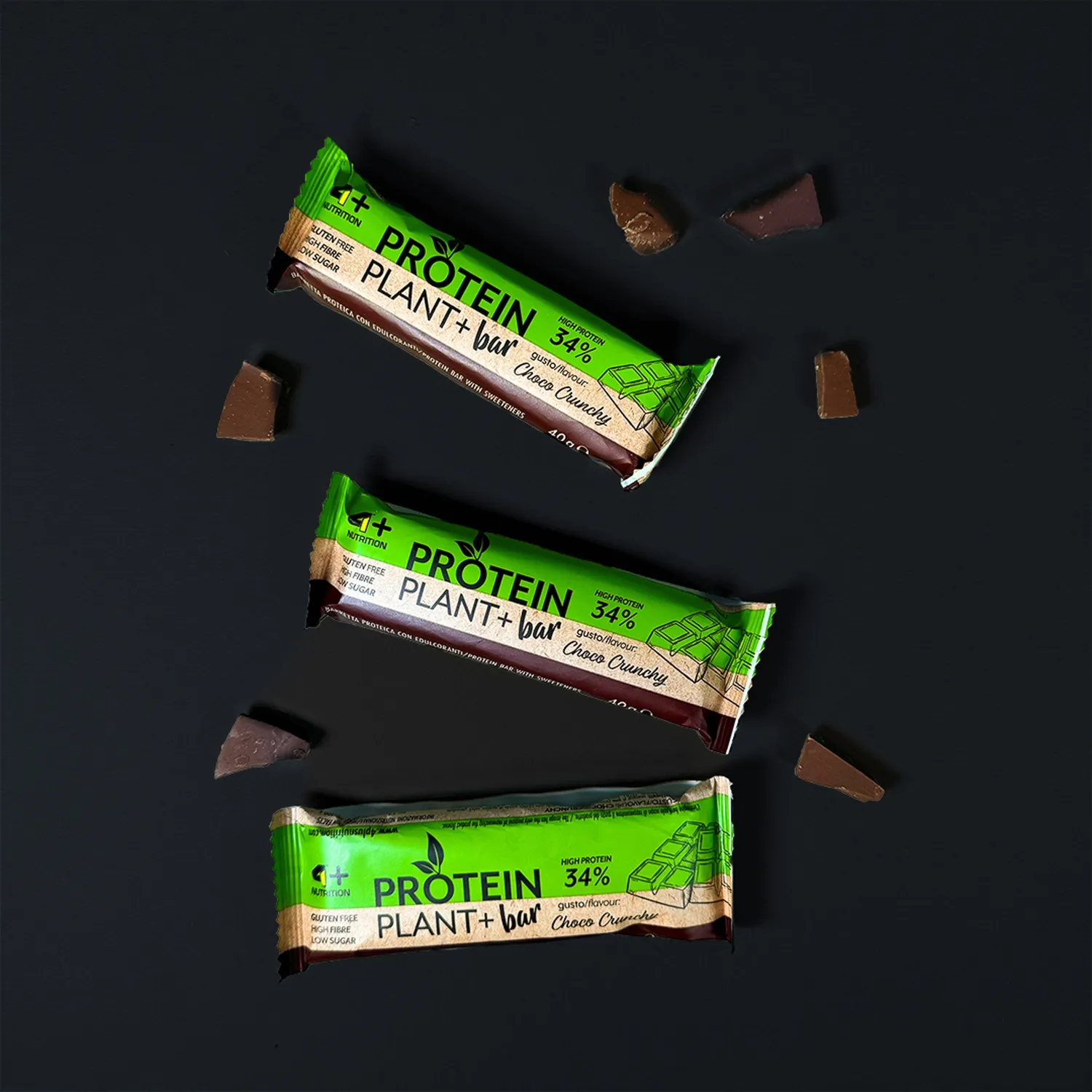 4 Plus Nutrition Protein Plant+ Bar barretta 40 g Choco Crunchy vegana