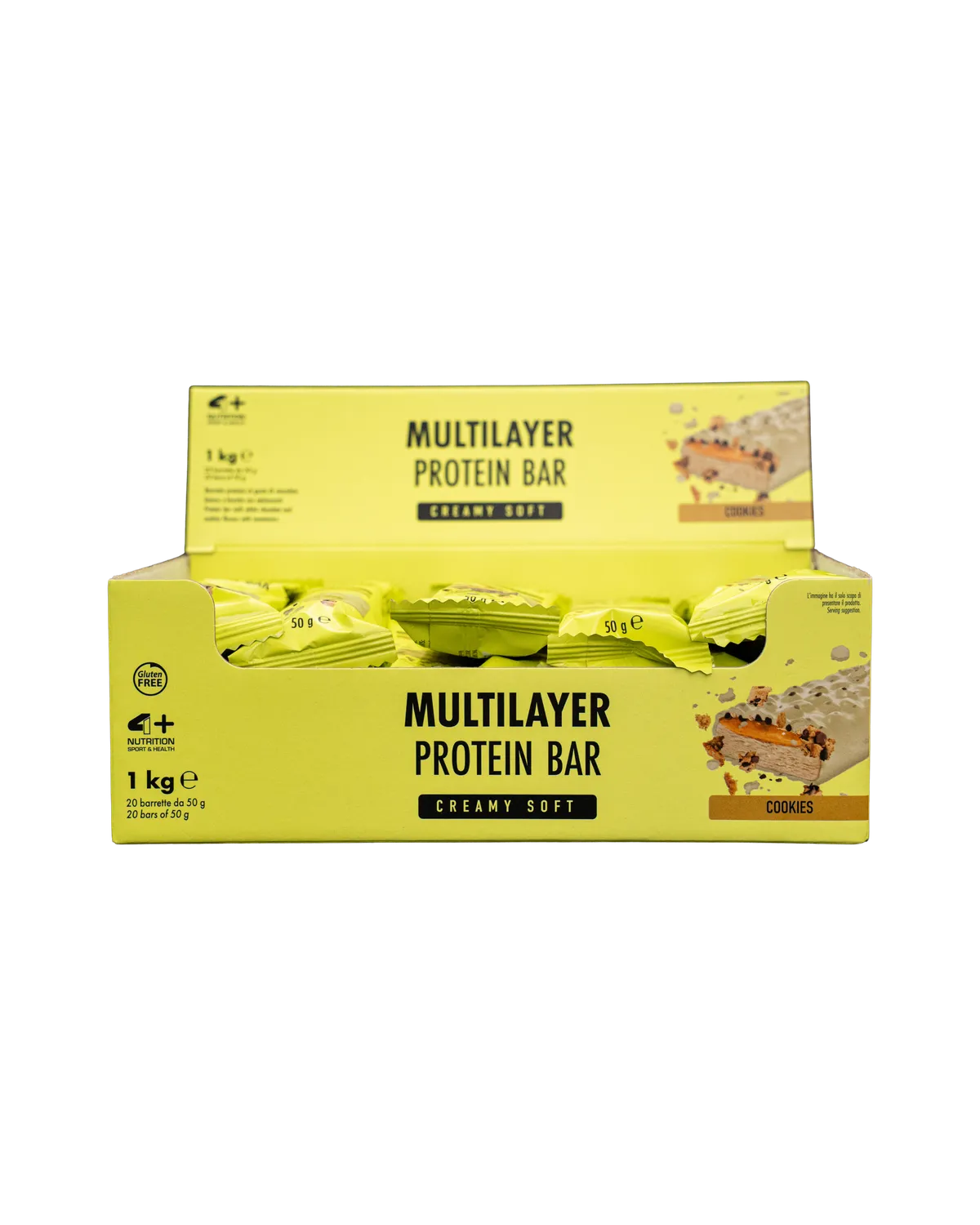 4 Plus Nutrition Multilayer Barretta Proteica 50 g Caramello