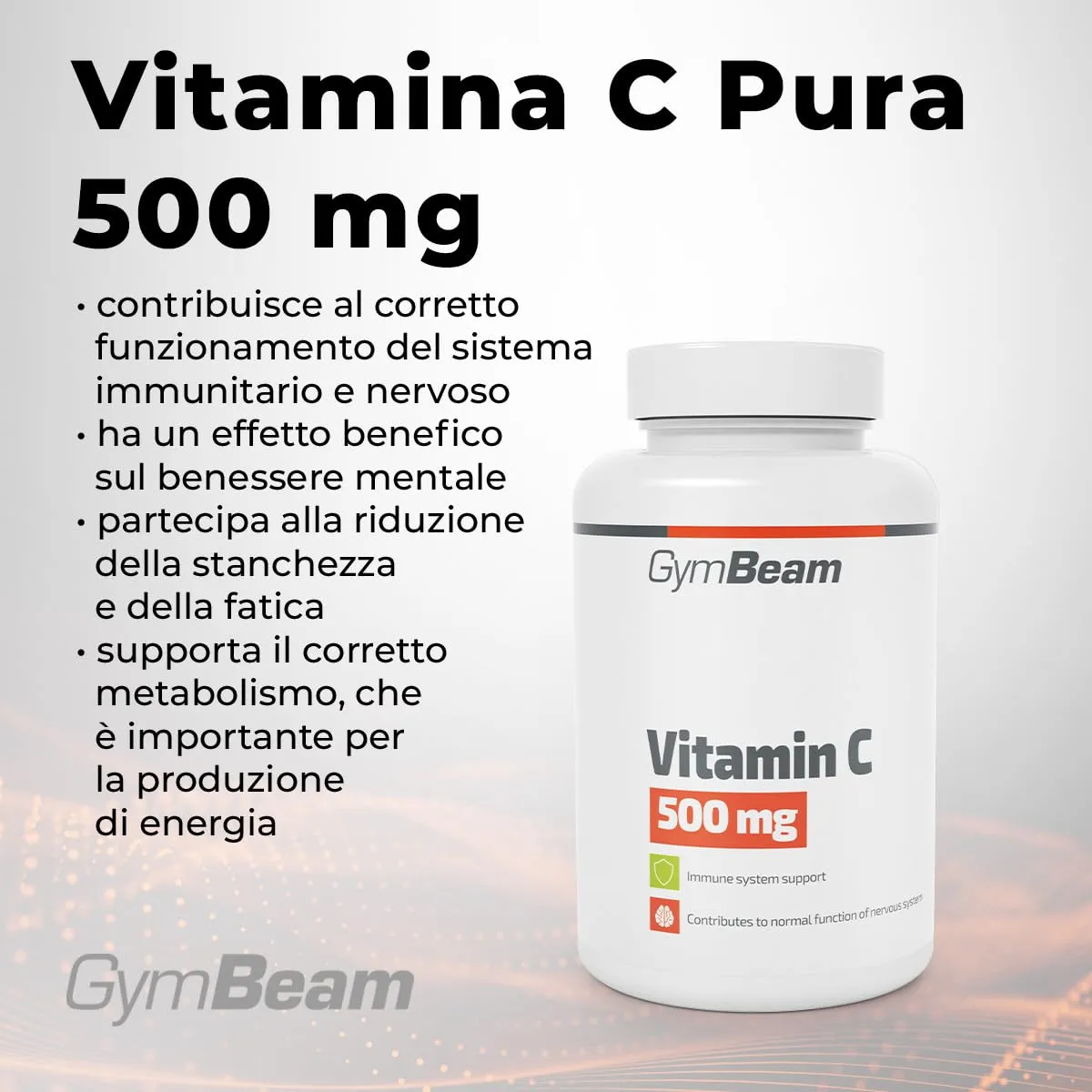 GymBeam Vitamina C 500 mg Capsule Collagene