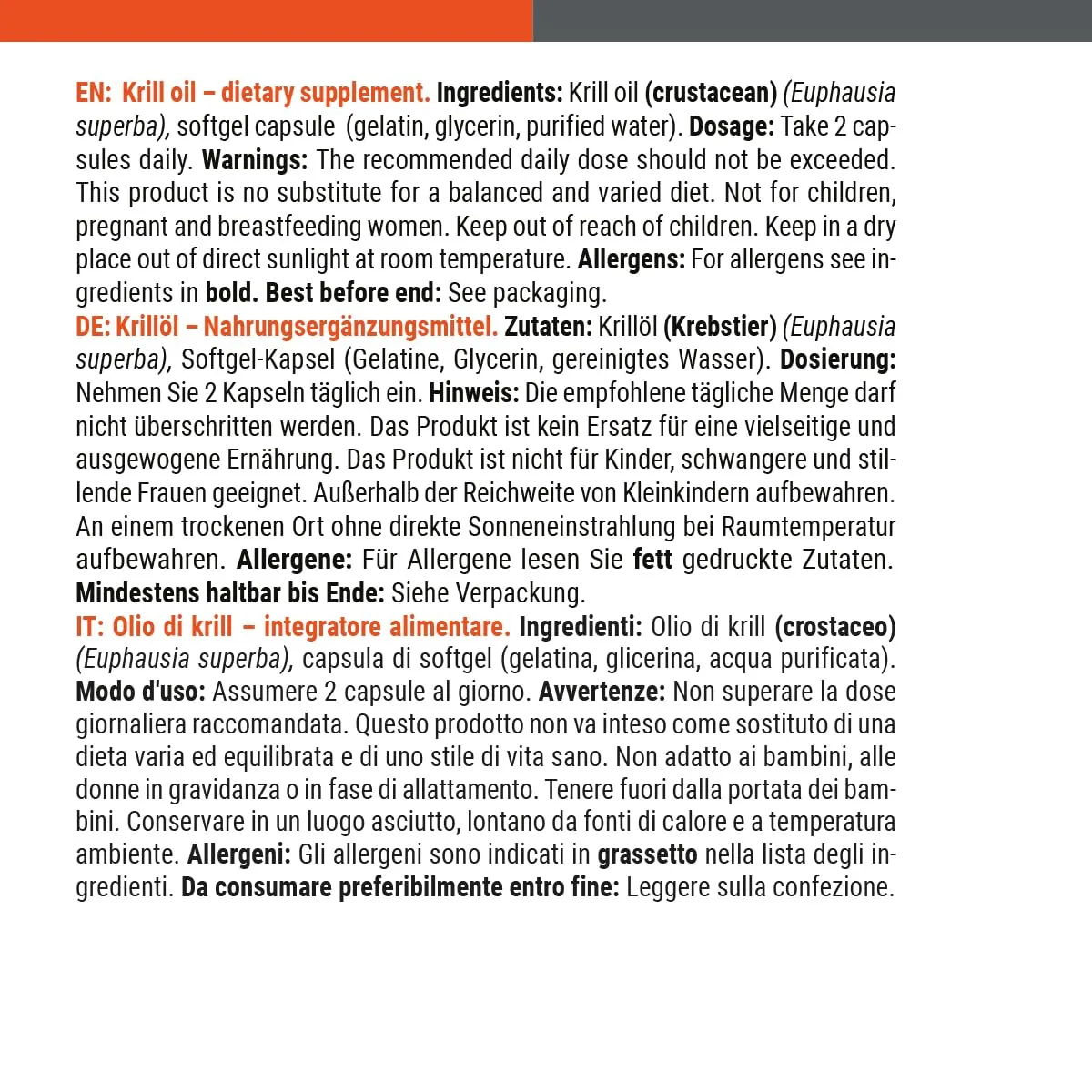 GymBeam Olio di Krill capsule 60 cps EPA DHA cuore