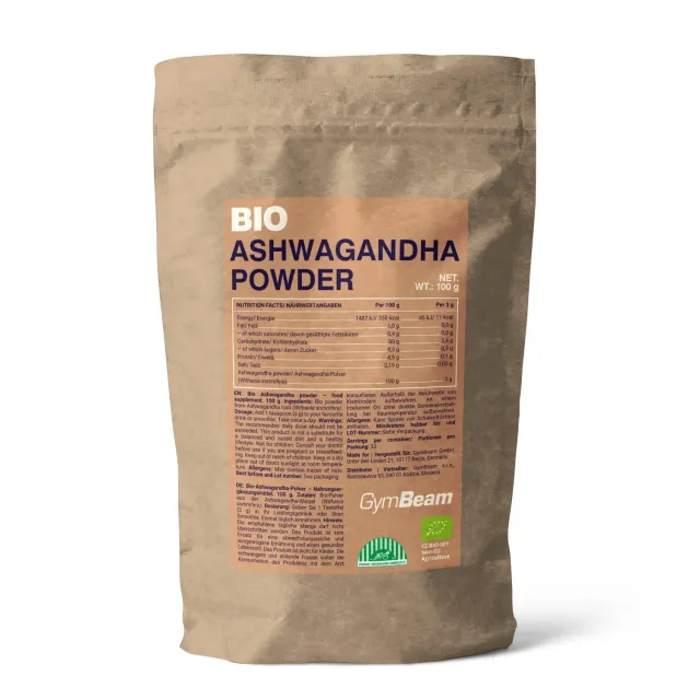 GymBeam Ashwagandha BIO Polvere 100g Adattogeno Stress