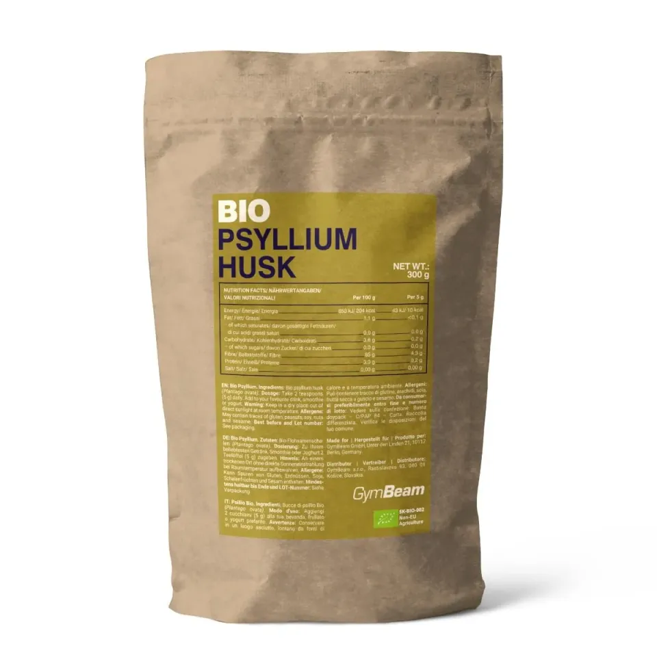 GymBeam Psillio BIO fibra 300 g senza glutine