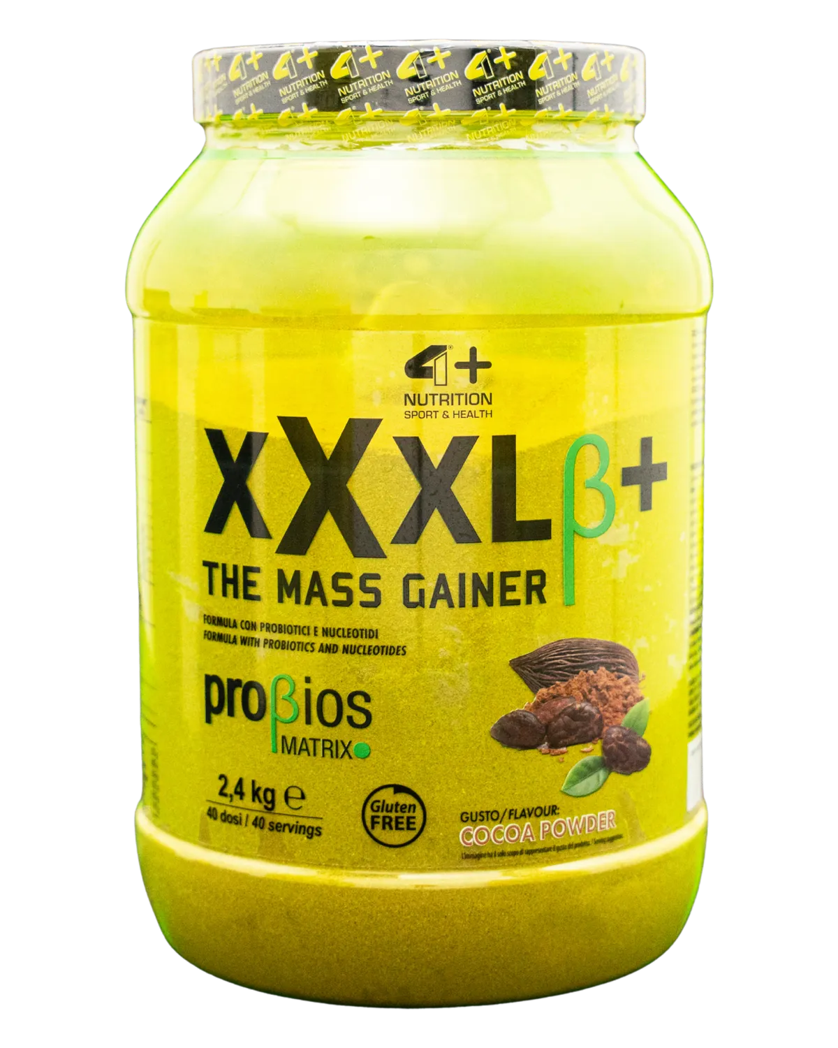 4 Plus Nutrition XXXLβ+ Gainer Massa 2,4 Kg Cacao Palatinose