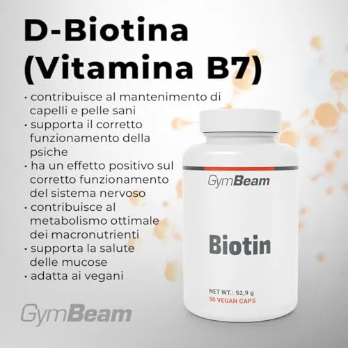 GymBeam D-Biotina 300 µg integratore 60 capsule capelli