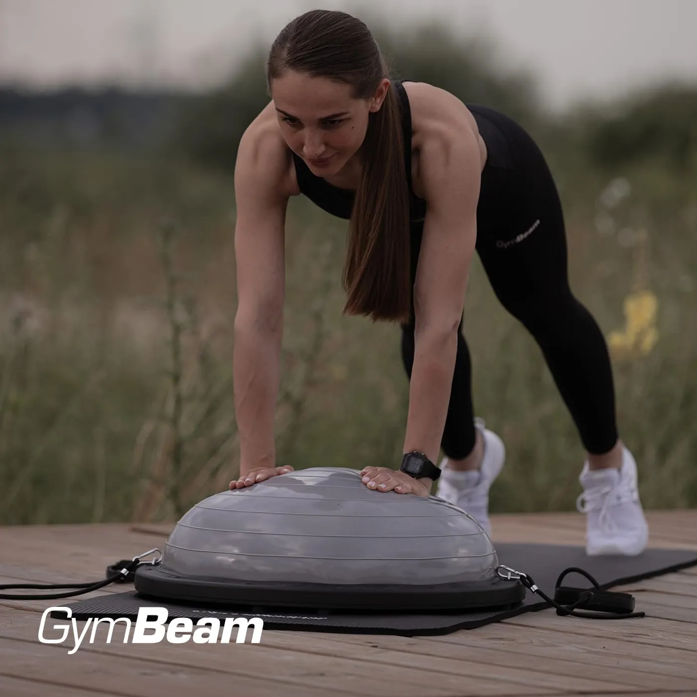 GymBeam Half Balance Ball palla equilibrio con elastici