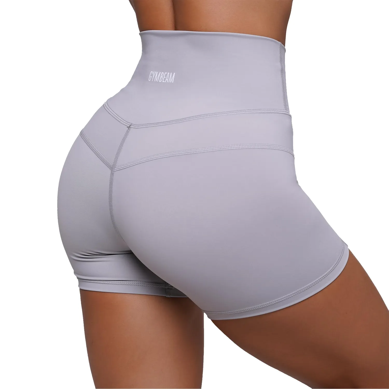 GymBeam Fit pantaloncini donna S Mist Grey vita alta