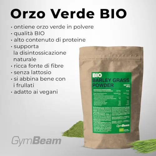 GymBeam Orzo Verde BIO orzo in polvere 200 g vegano