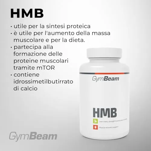 GymBeam HMB Integratore Massa Muscolare Compresse Leucina