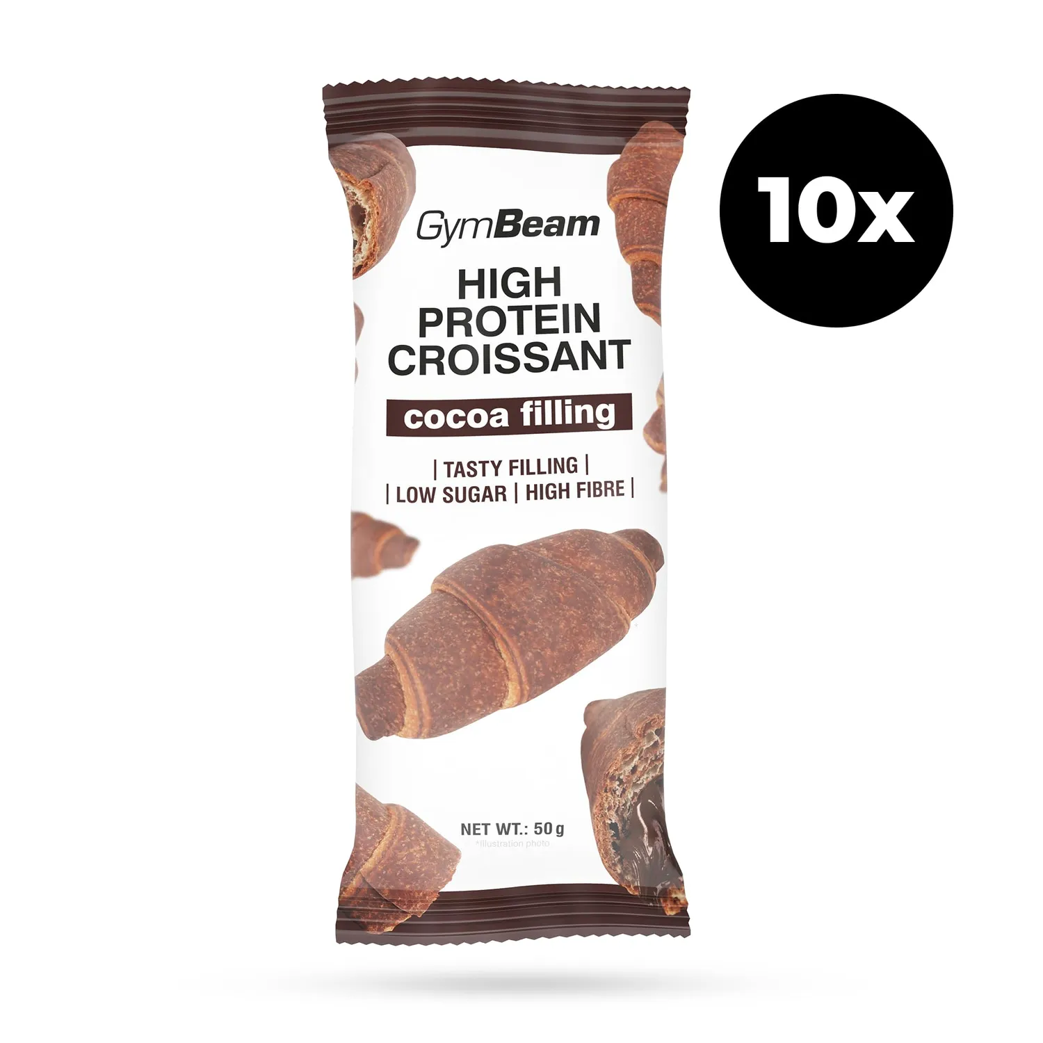 GymBeam Croissant Proteico Cacao 10x50g senza glutine