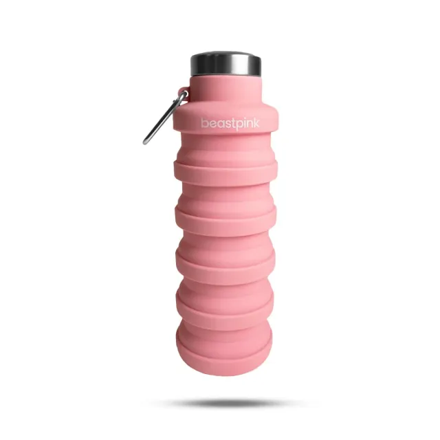 GymBeam Borraccia Pieghevole 500 ml rosa silicone senza BPA