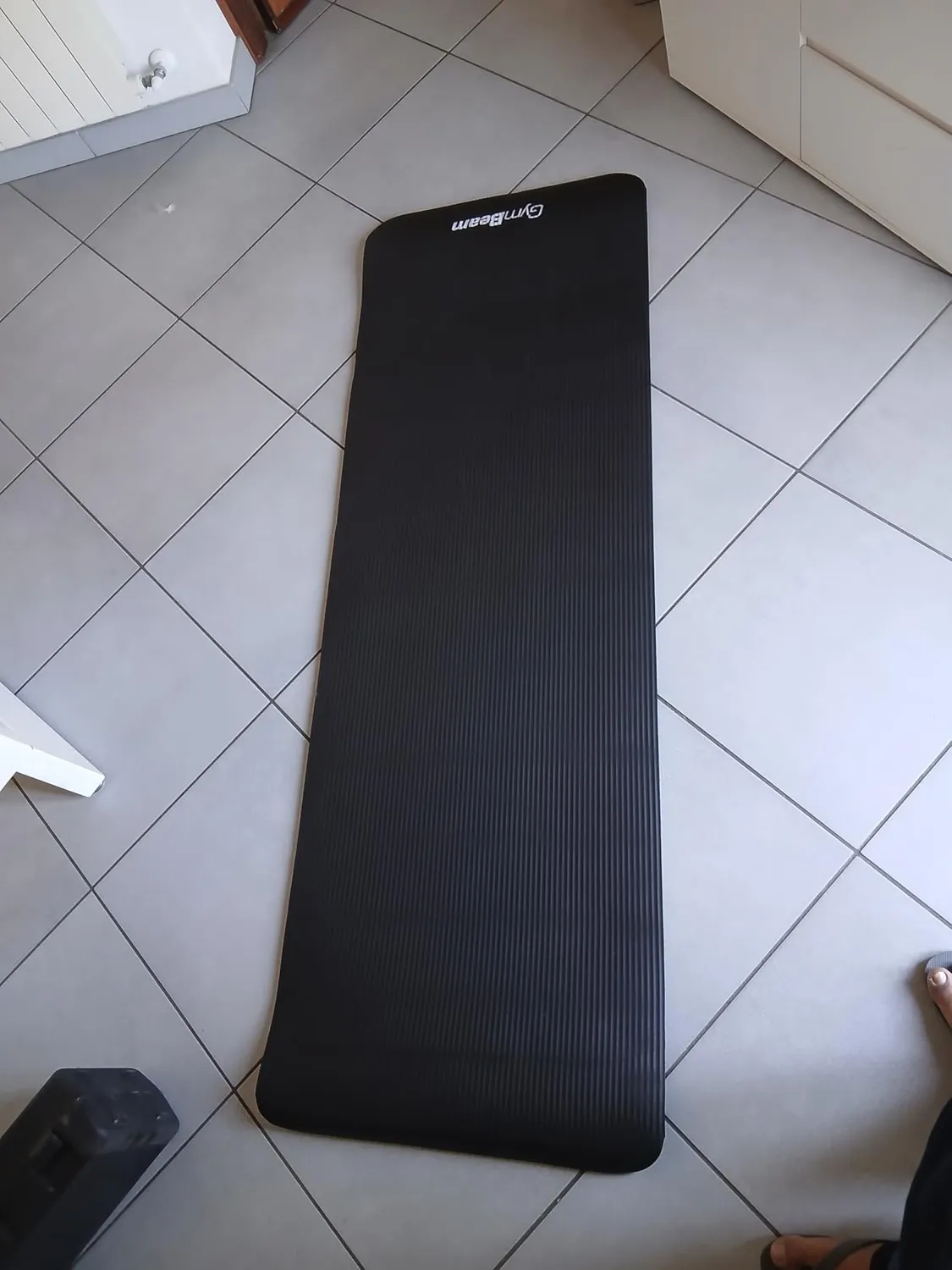GymBeam Tappetino Yoga Antiscivolo Nero 180x61x1 cm PVC
