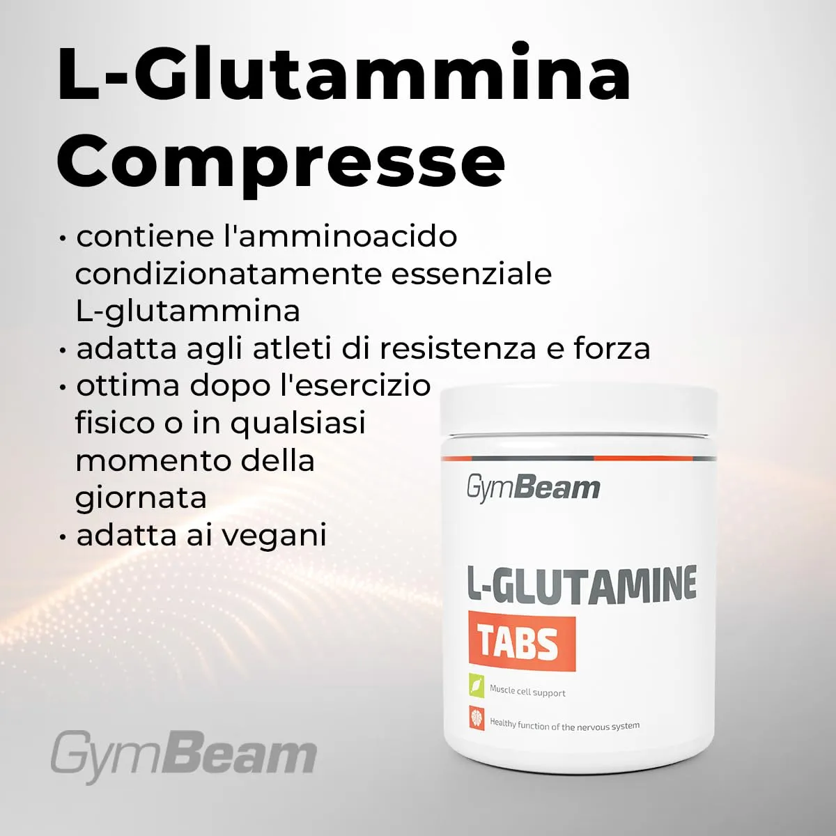 GymBeam L-Glutammina 1000 mg compresse recupero vegano