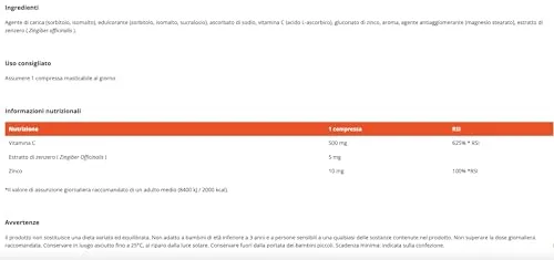 GymBeam Vitamina C Zinco integratore 90 compresse zenzero
