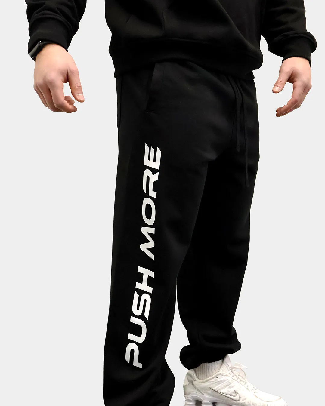 Push More Jogger pantaloni sportivi neri uomo palestra