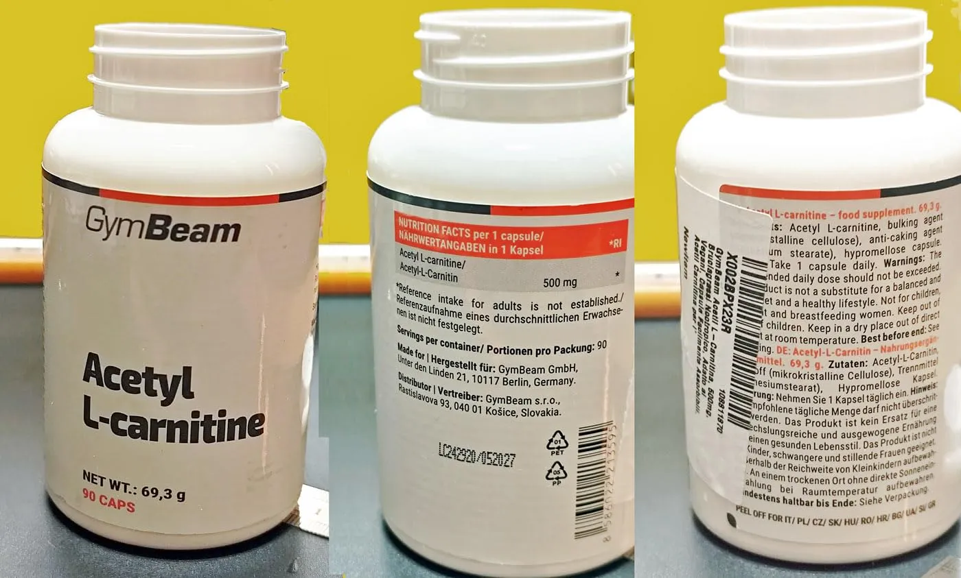 GymBeam Acetil L-Carnitina 500 mg capsule vegane
