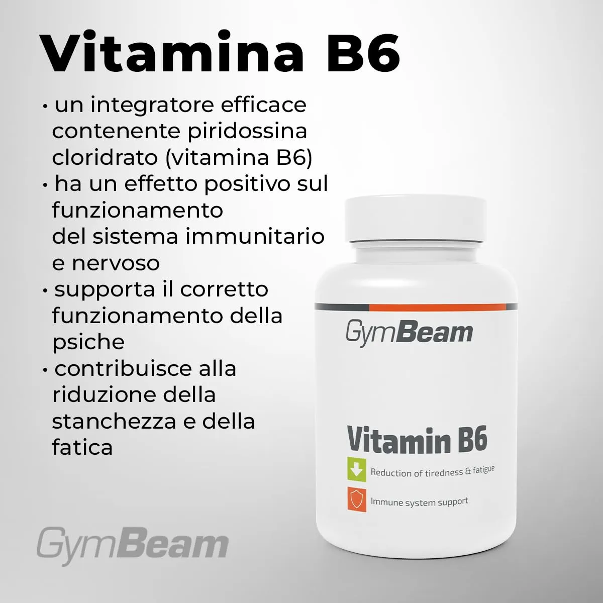 GymBeam Vitamina B6 Integratore 90 Compresse
