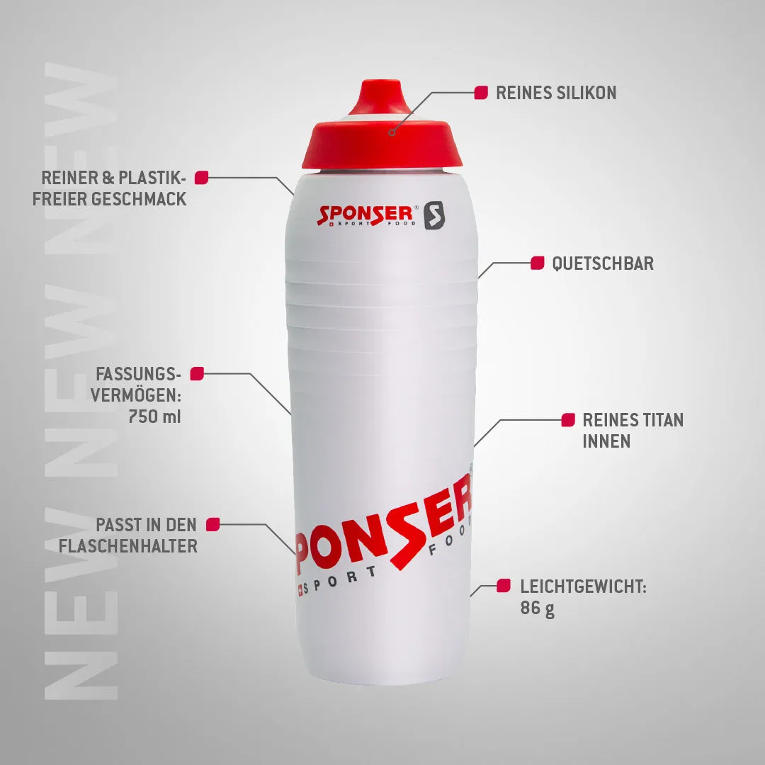 Sponser x Keego Borraccia Sportiva 750 ml Bianco-Rosso