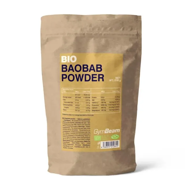 GymBeam Baobab BIO polvere 200 g fibre vegane
