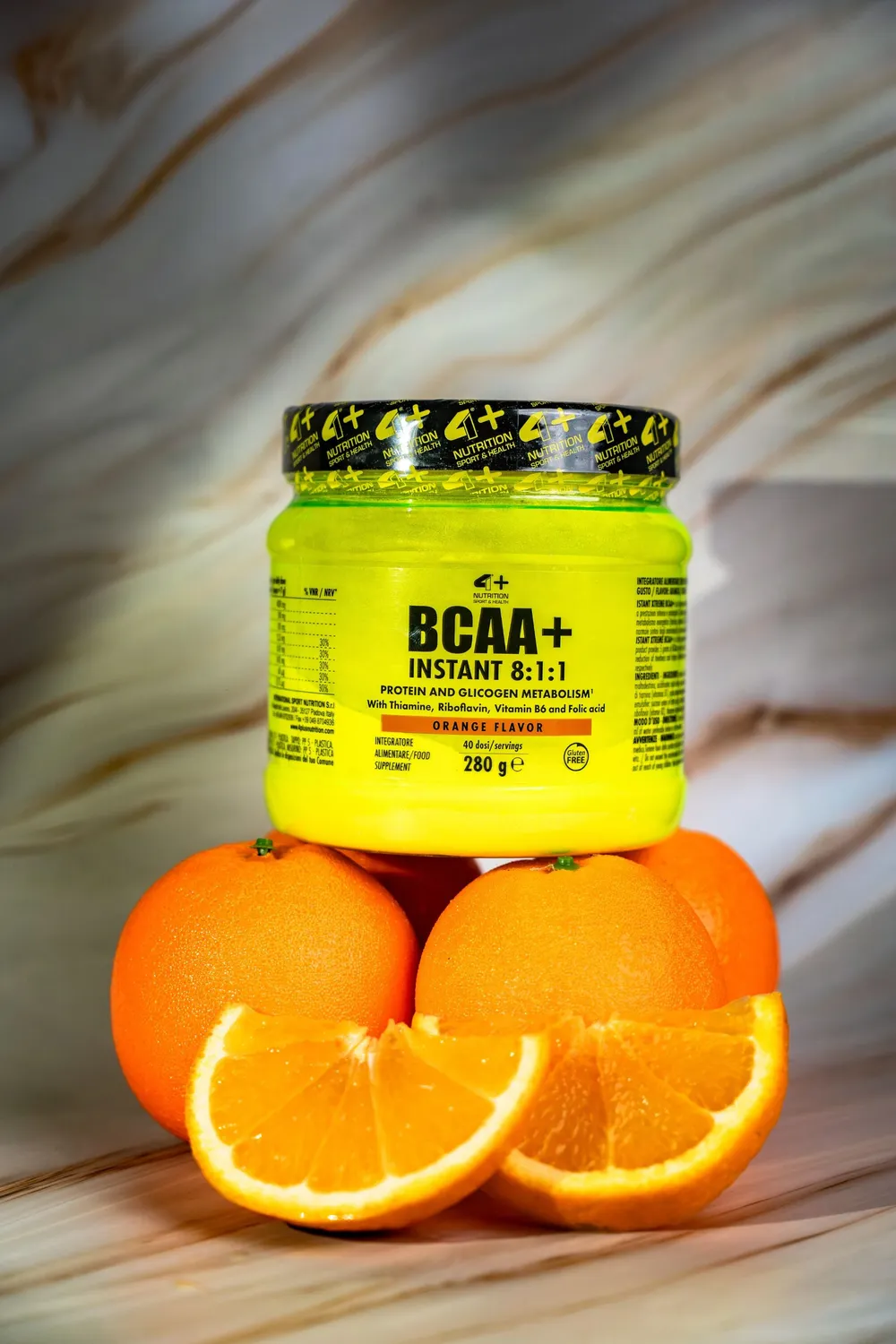4 Plus Nutrition BCAA+ Instant 8:1:1 aminoacidi 280 g arancia