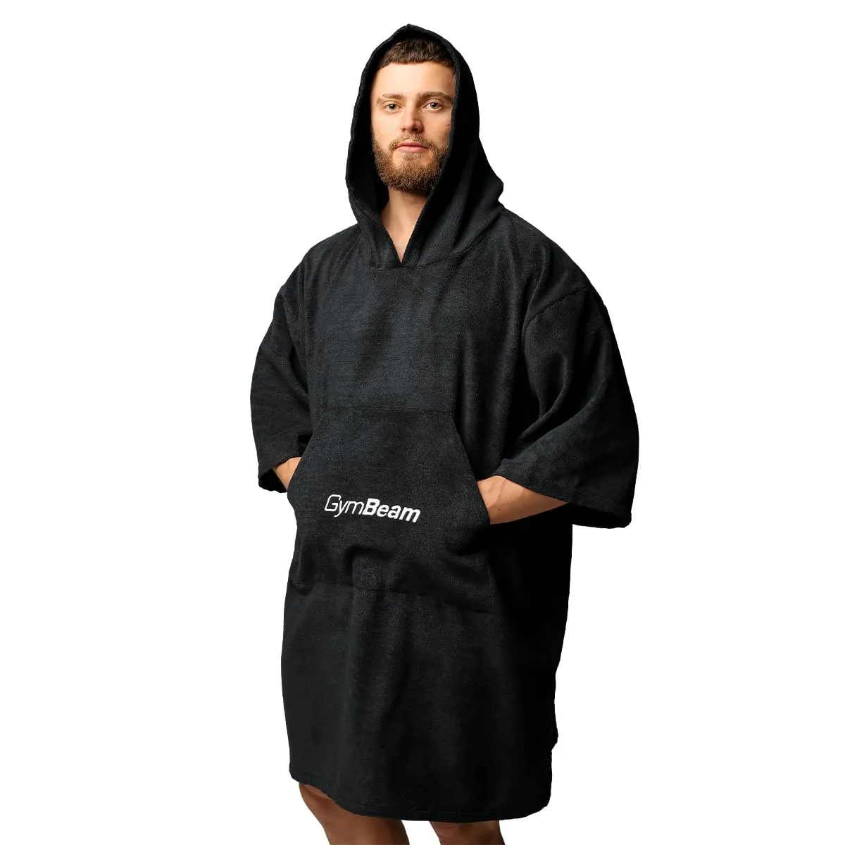 GymBeam Terry Towel poncho microfibra con cappuccio