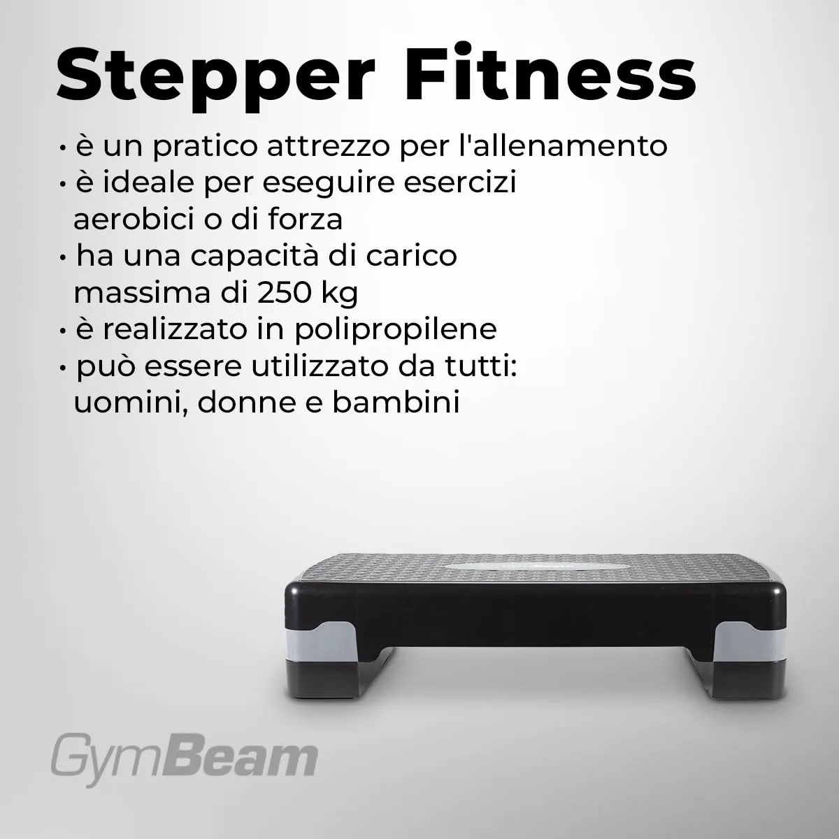 GymBeam Stepper Fitness Casa Polipropilene Portata 250 kg Aerobico