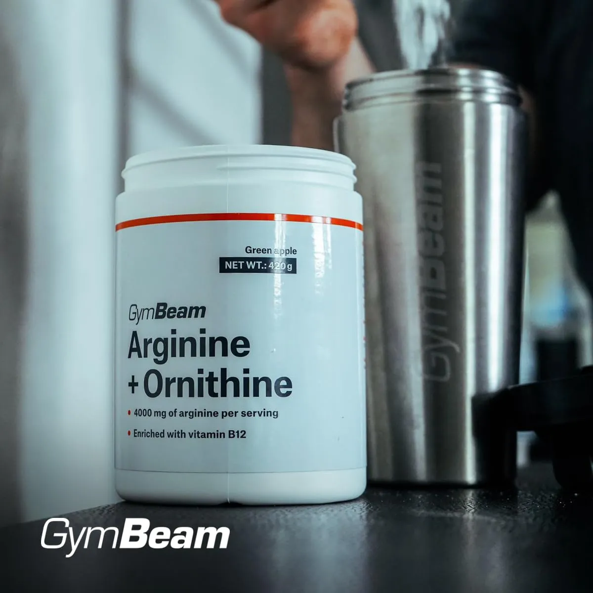 GymBeam Arginina Ornitina polvere 420 g lemon lime B12
