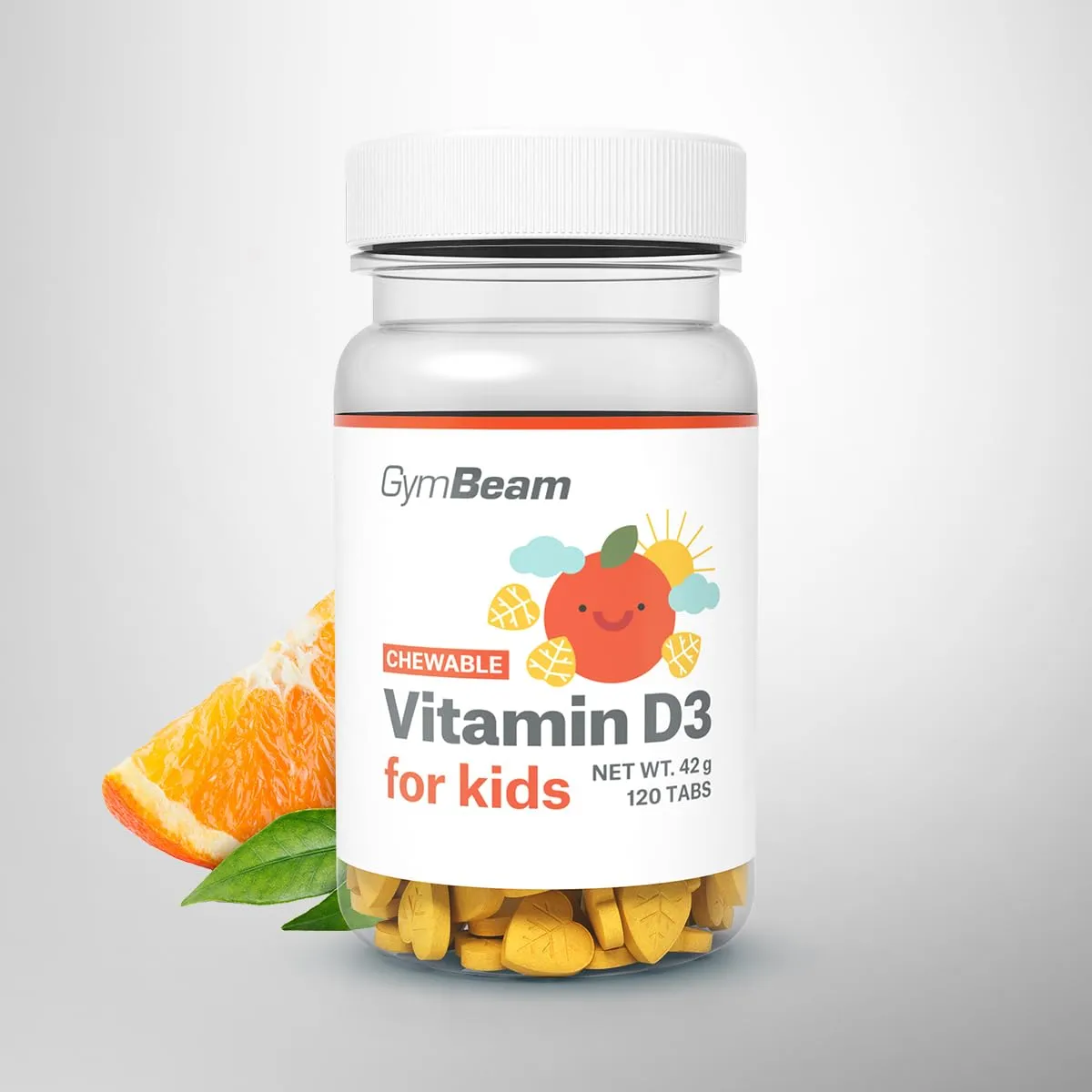GymBeam Vitamina D3 Bambini compresse masticabili 120 cps arancia