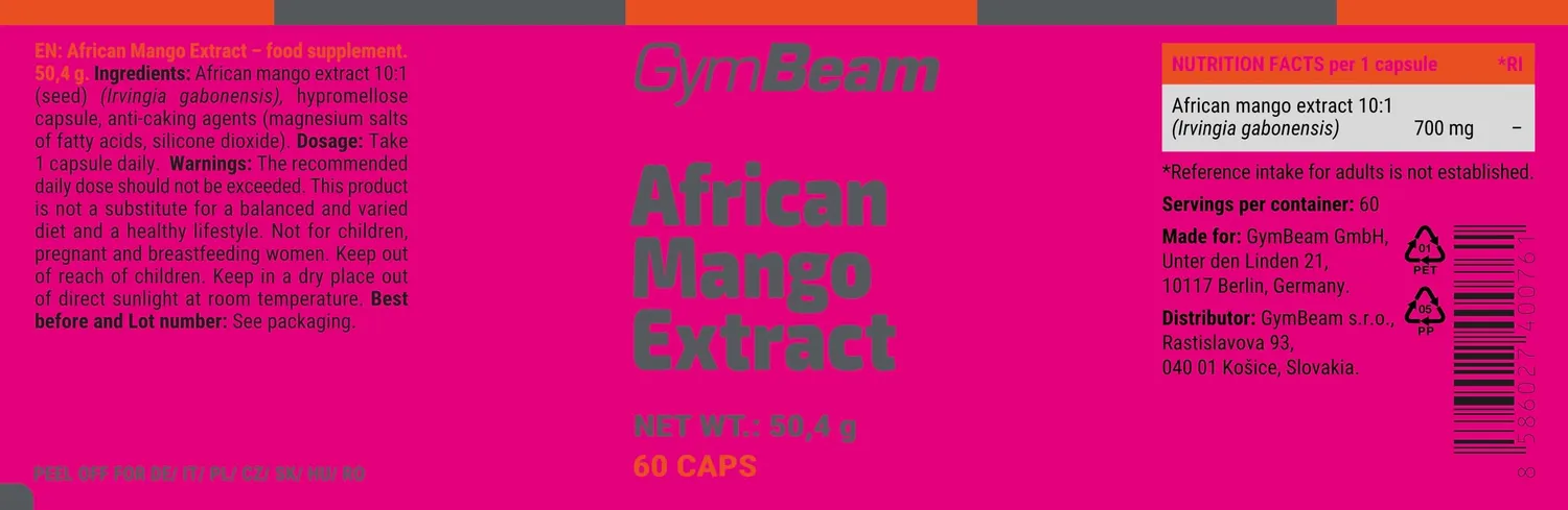 GymBeam Mango Africano capsule vegane 700 mg