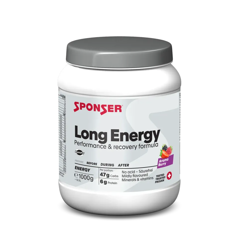 Sponser Long Energy berry endurance drink barattolo 1000 g Vitargo