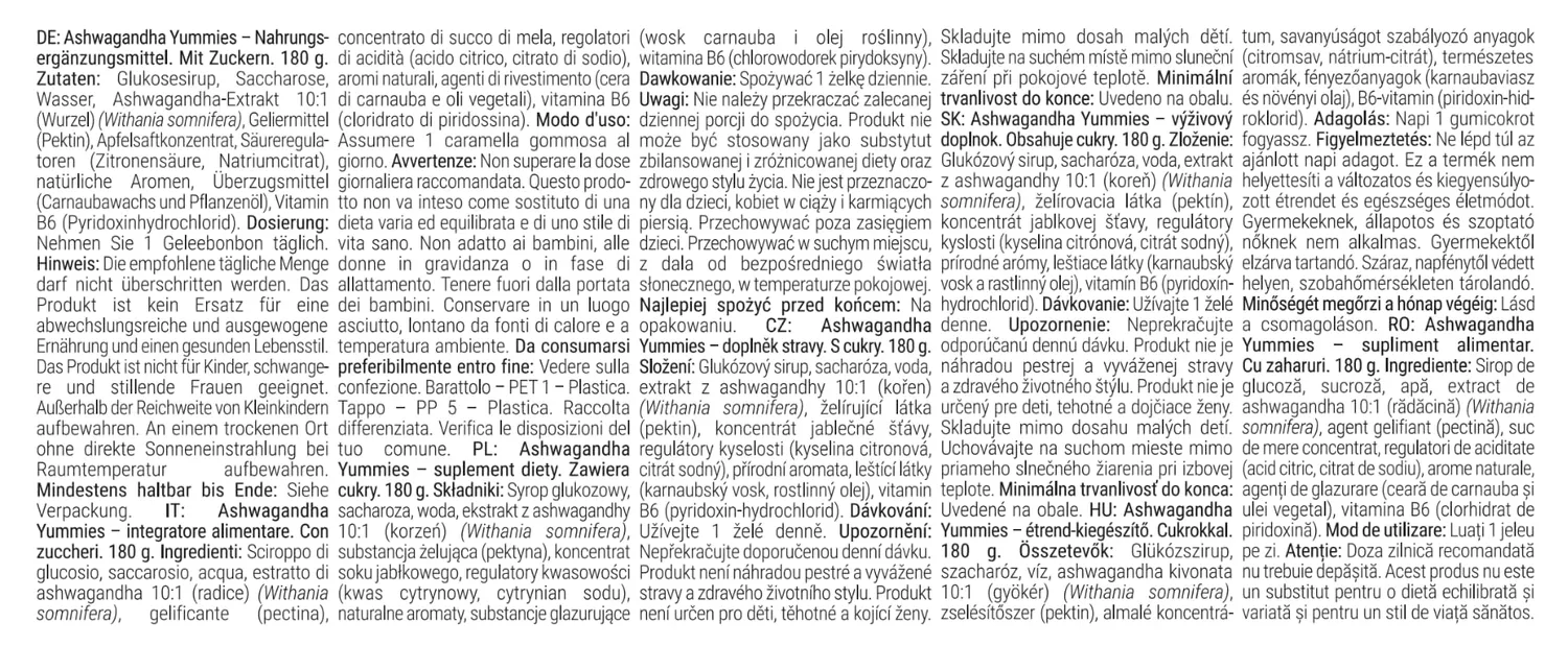 GymBeam Ashwagandha Yummies caramelle gommose 60 pezzi