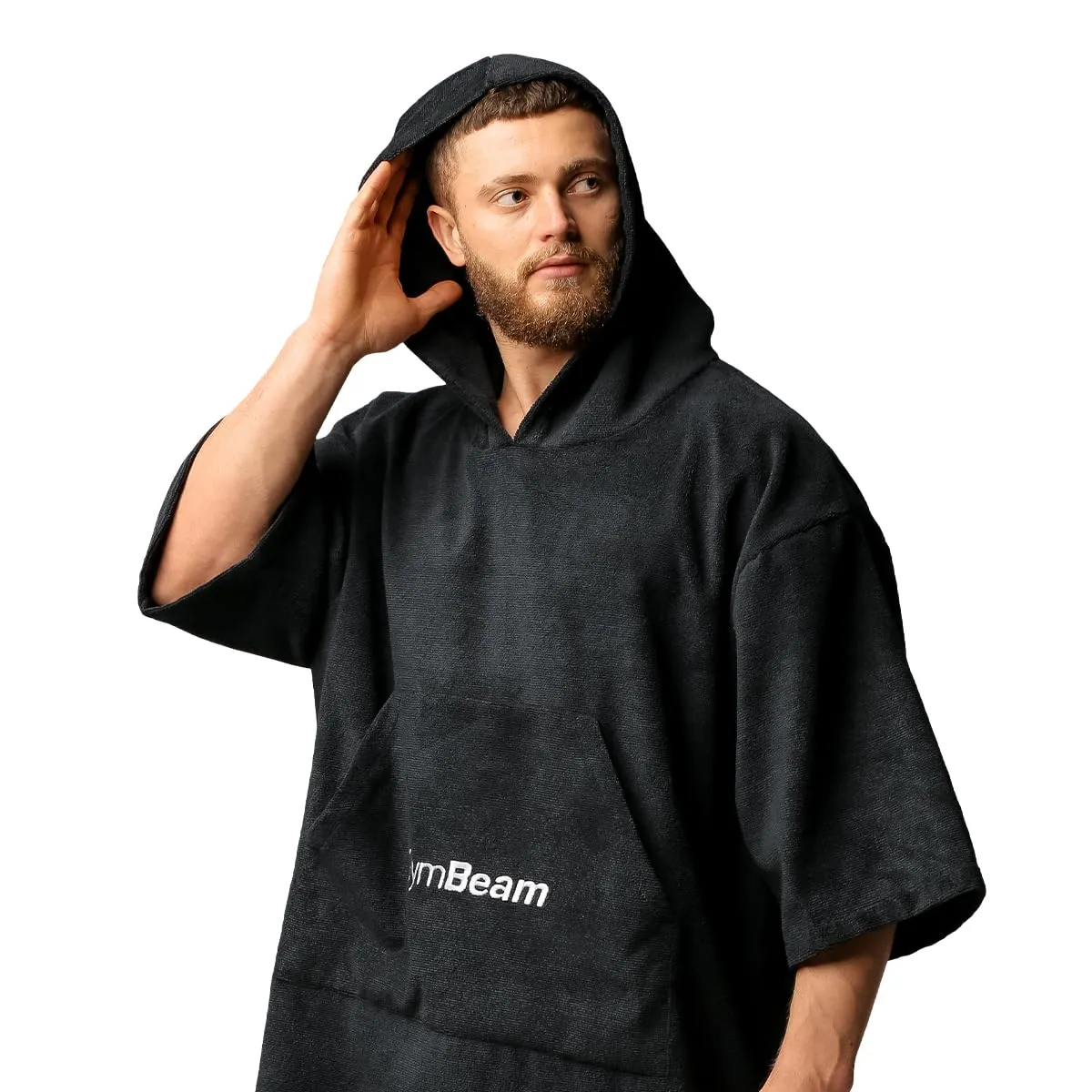 GymBeam Terry Towel poncho microfibra con cappuccio