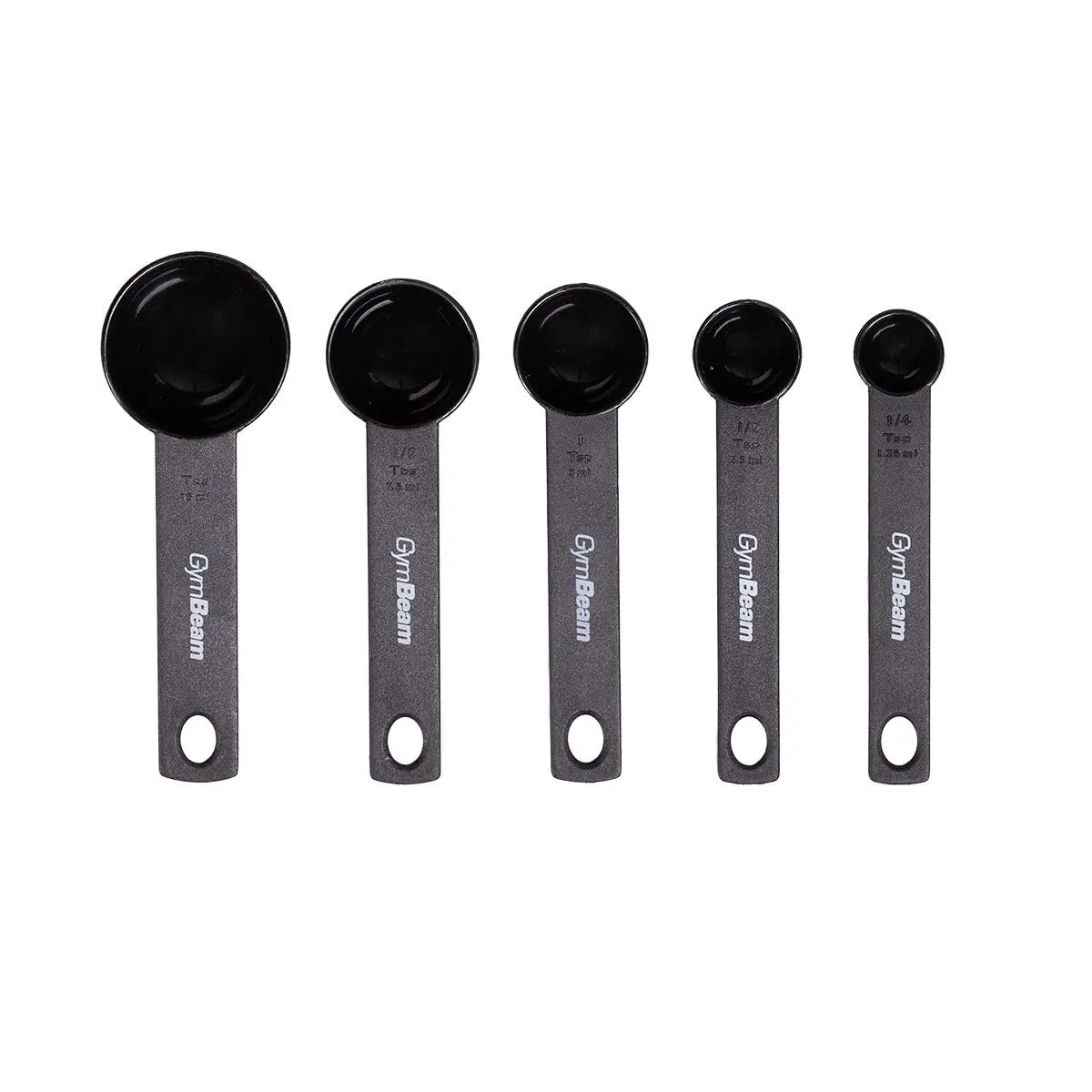 GymBeam Set Misurini Cucina 5 pezzi nero dosatore polveri