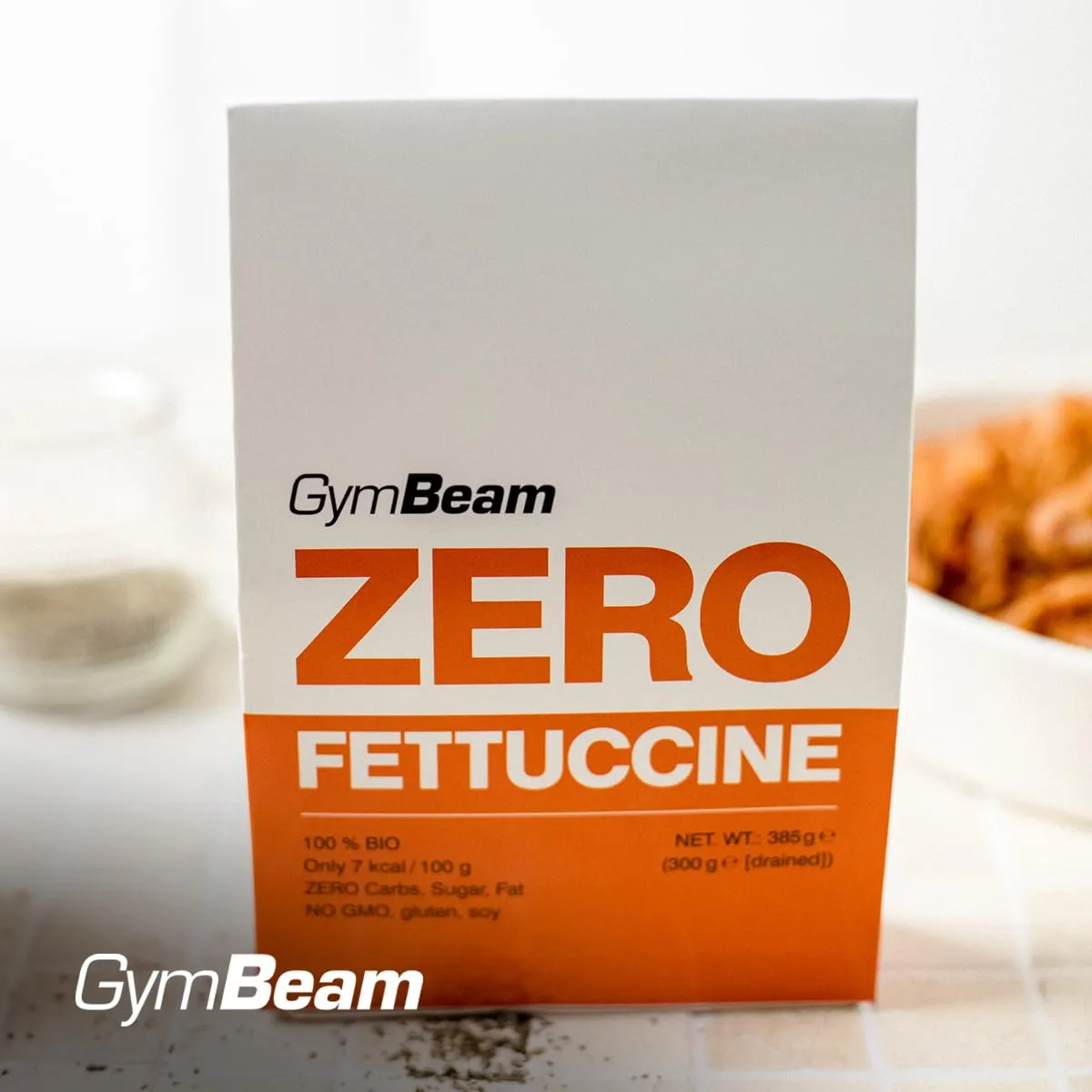 GymBeam Fettuccine Zero BIO pasta konjac 385 g senza glutine