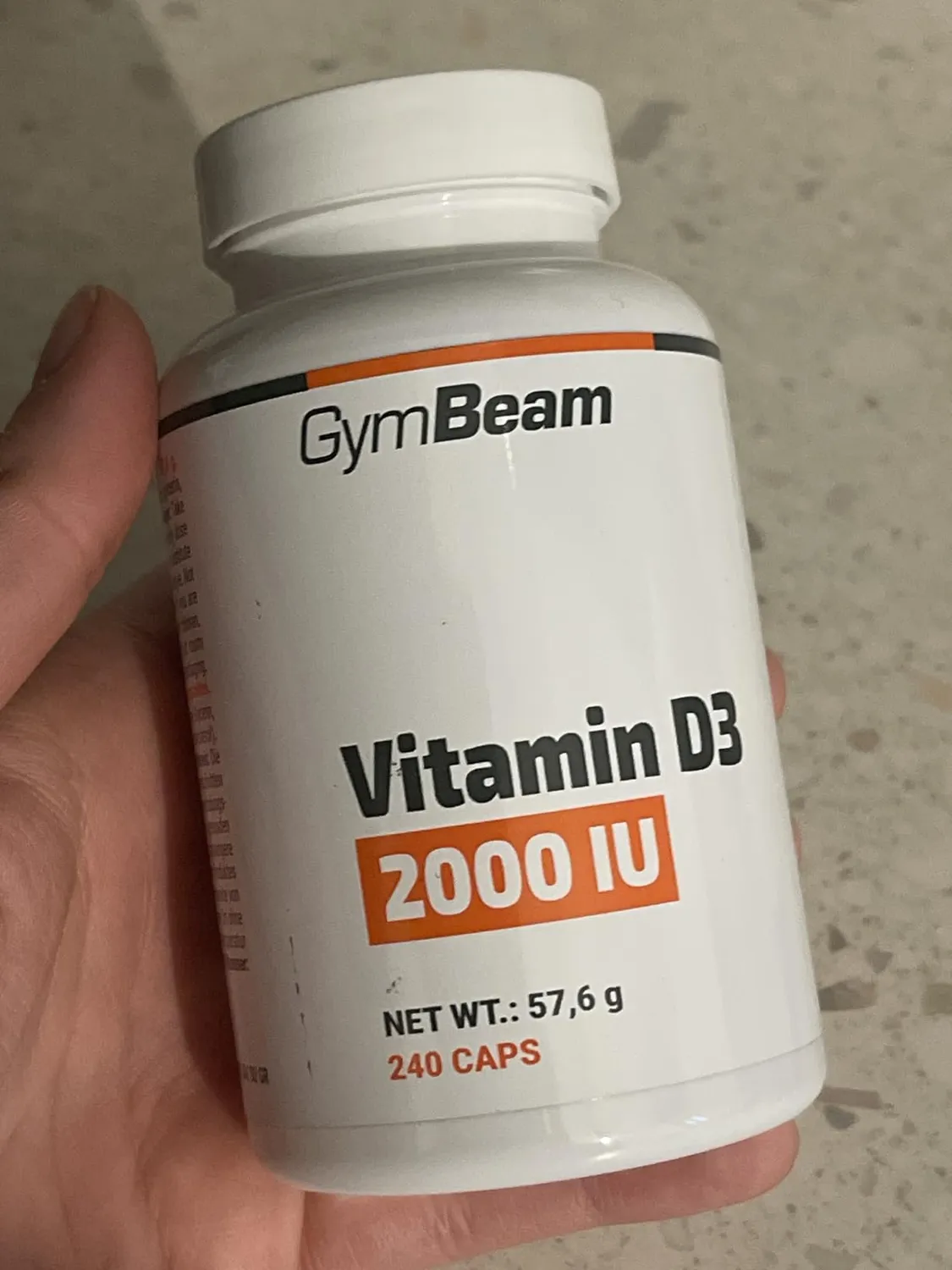 GymBeam Vitamina D3 2000 UI 60 cps Ossa Immunitario