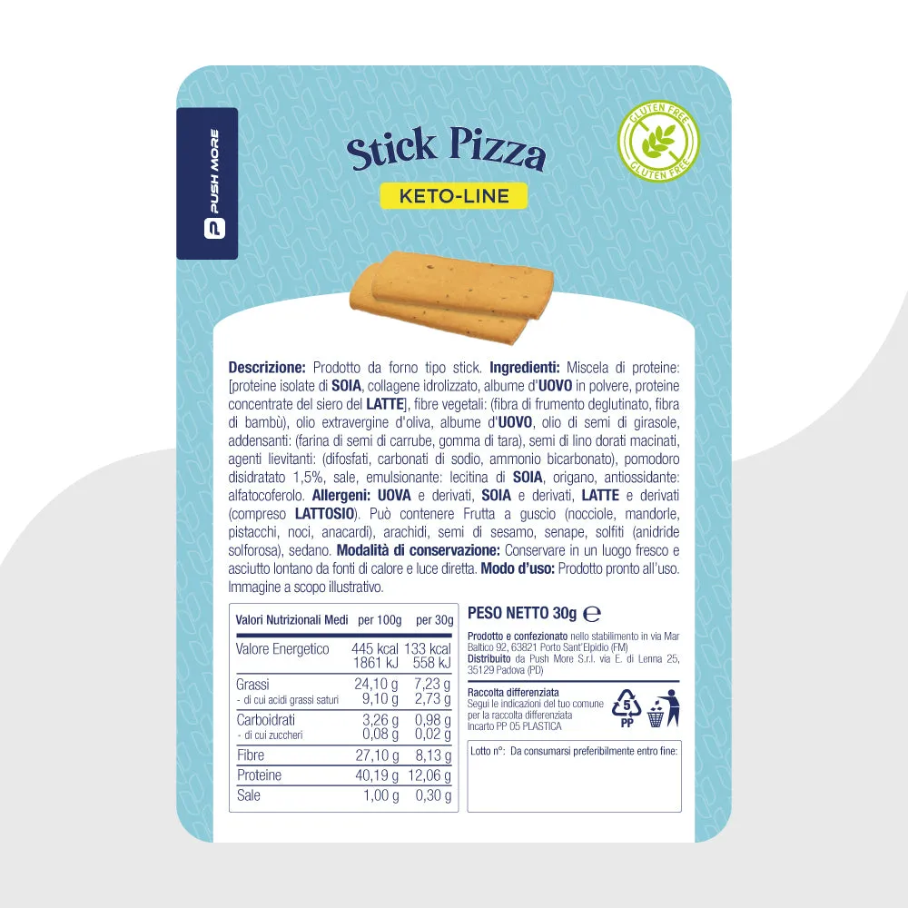 Push More RIV Stick Pizza Pomodoro snack proteico 30g low carb