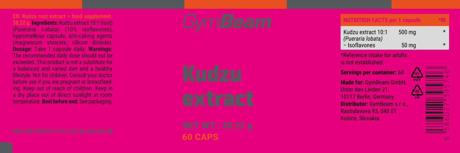 GymBeam Kudzu integratore 60 cps menopausa isoflavoni