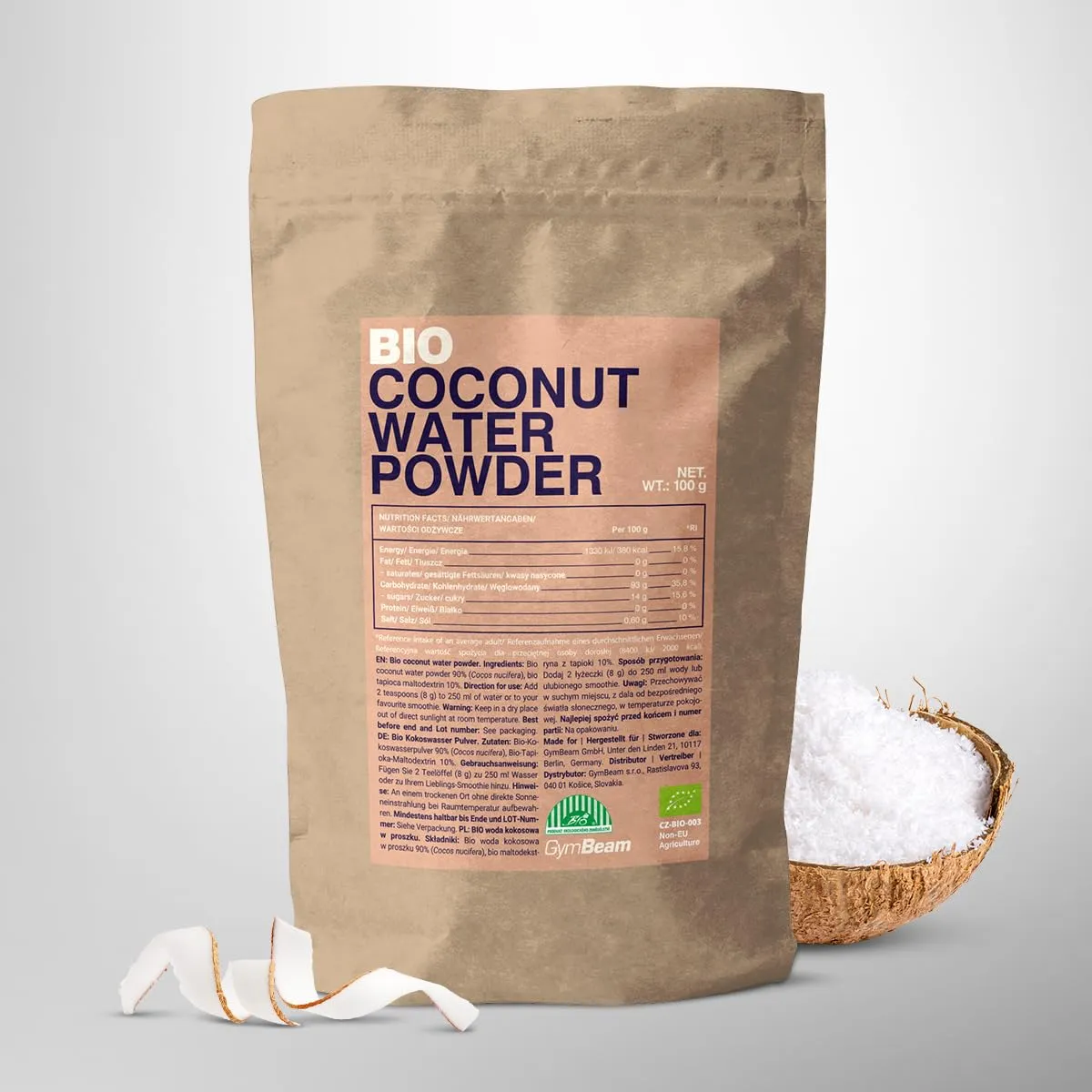 GymBeam Acqua di Cocco BIO polvere 100 g
